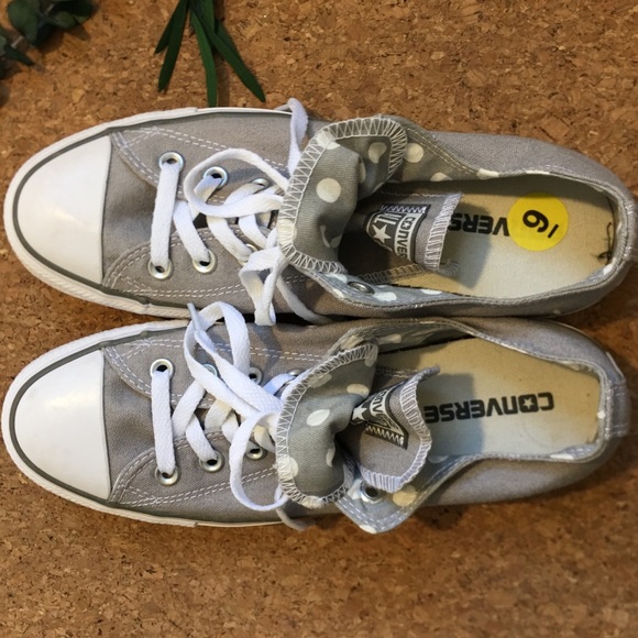 NWOB Gray Converse Two Tongue Polka Dot - Picture 2 of 8
